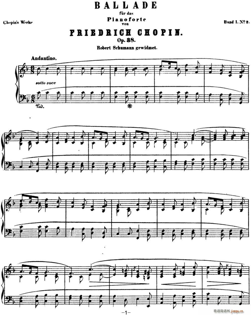 Ф 2 F Chopin Ballade No 2 Op 38()1