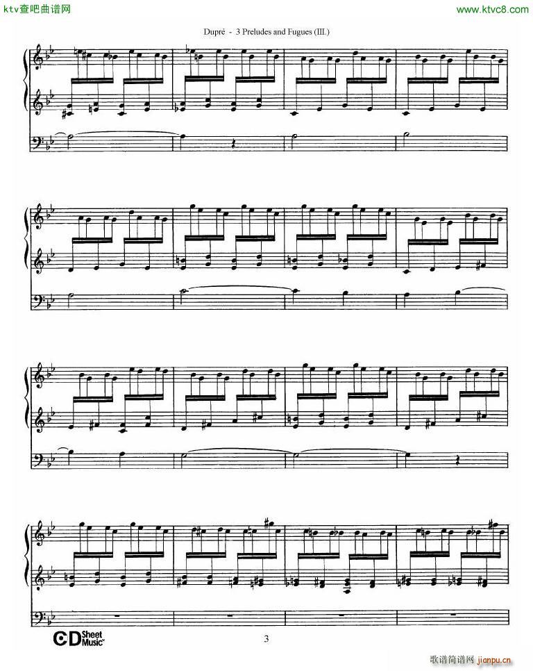 Dupr Prelude Fugue in G minor Op 7 No 3()3