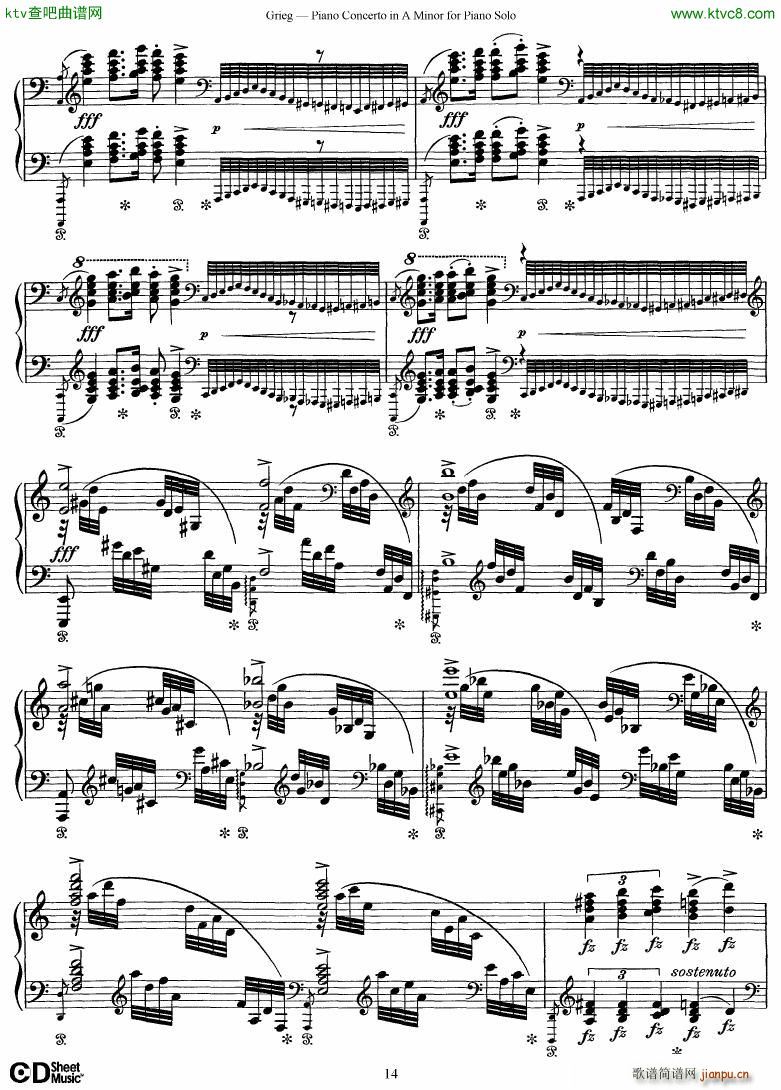Grieg Piano Concerto solo arr 2 byGrieg()14