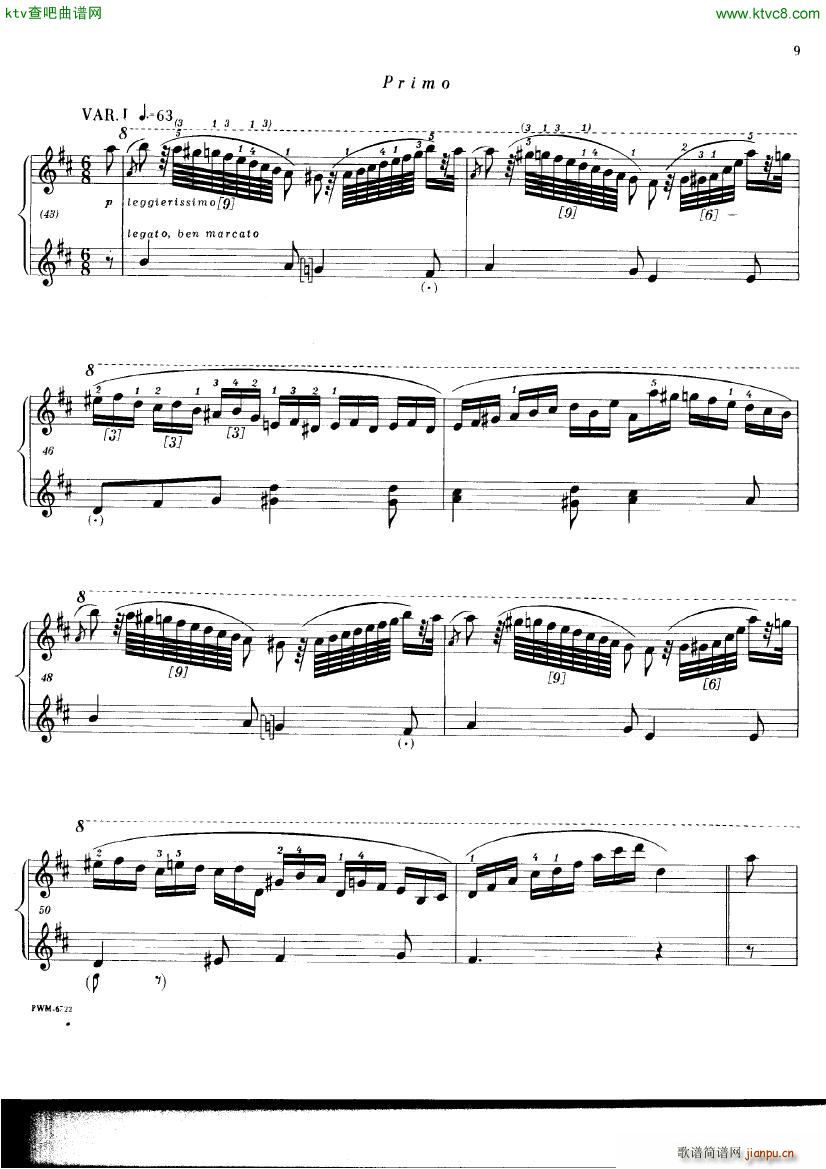 Chopin ekier variations in D()7