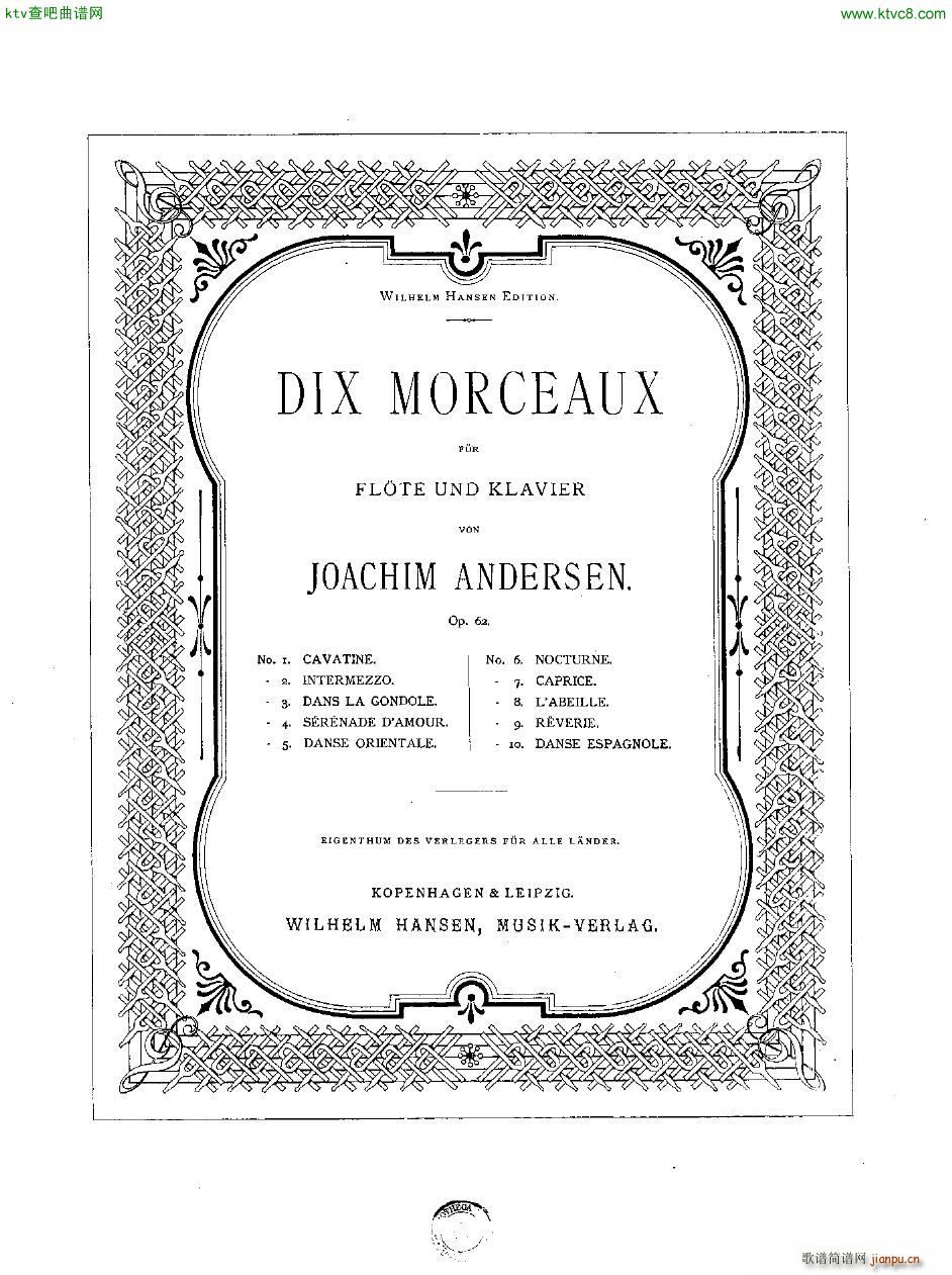 Andersen op 62 Dix Morceaux fl pno()1