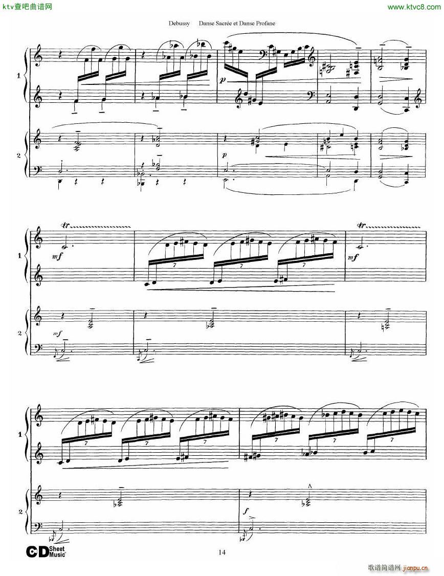 Debussy Danse Sacre et Danse Profane 2 Piano s()14