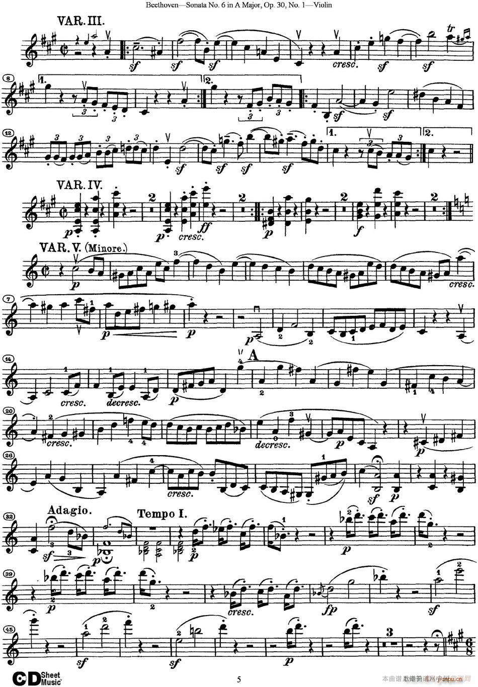Violin Sonata No 6 in A Major Op 30 No 1(С)5