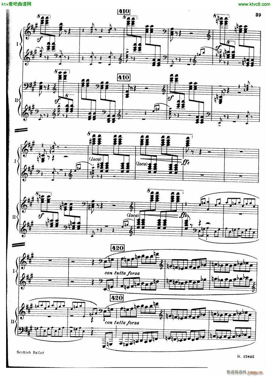 Britten Scottish Ballad op 26 arr for 2 pianos()40