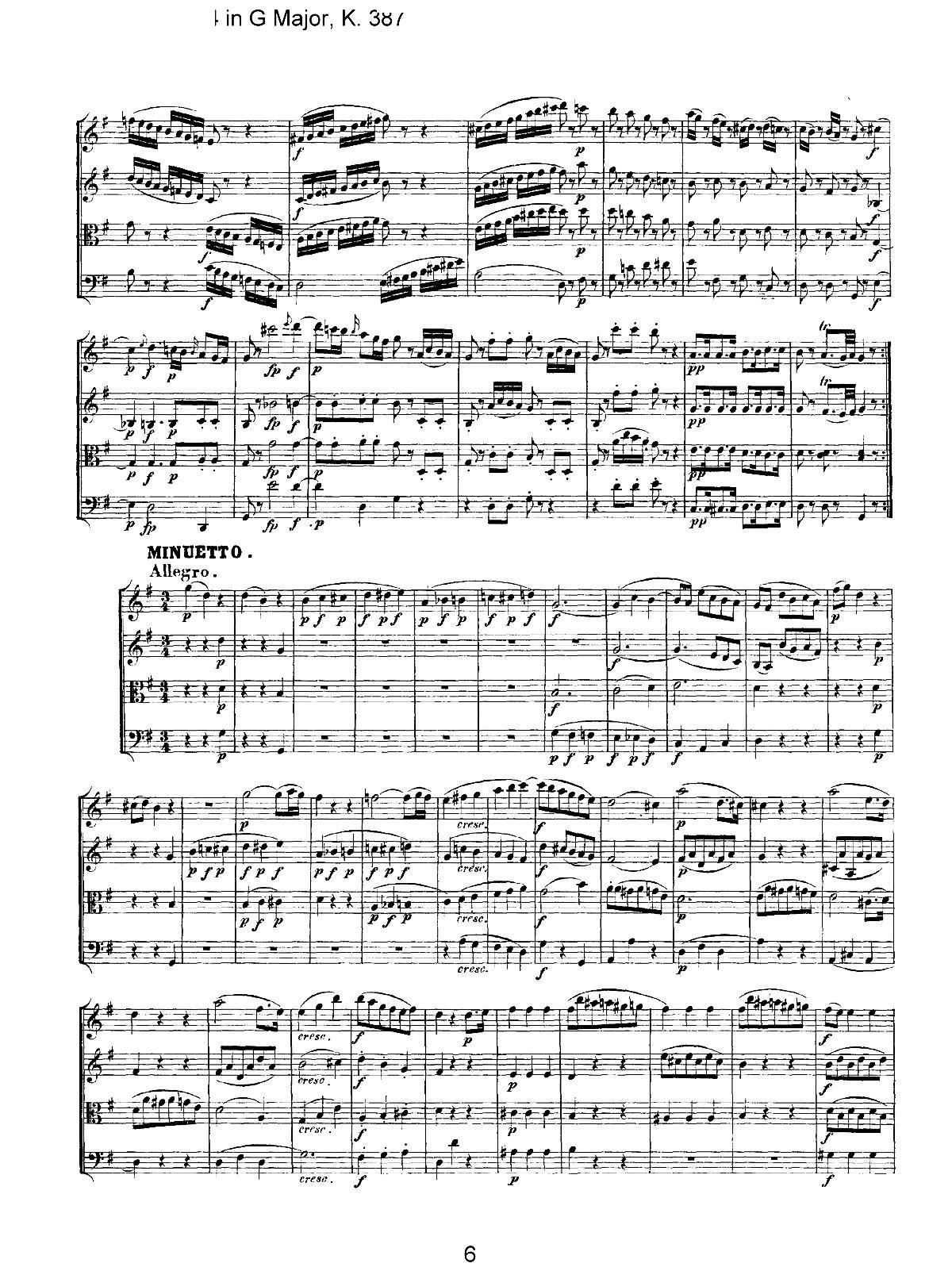 Mozart Quartet No 14 in G Major K 387()6