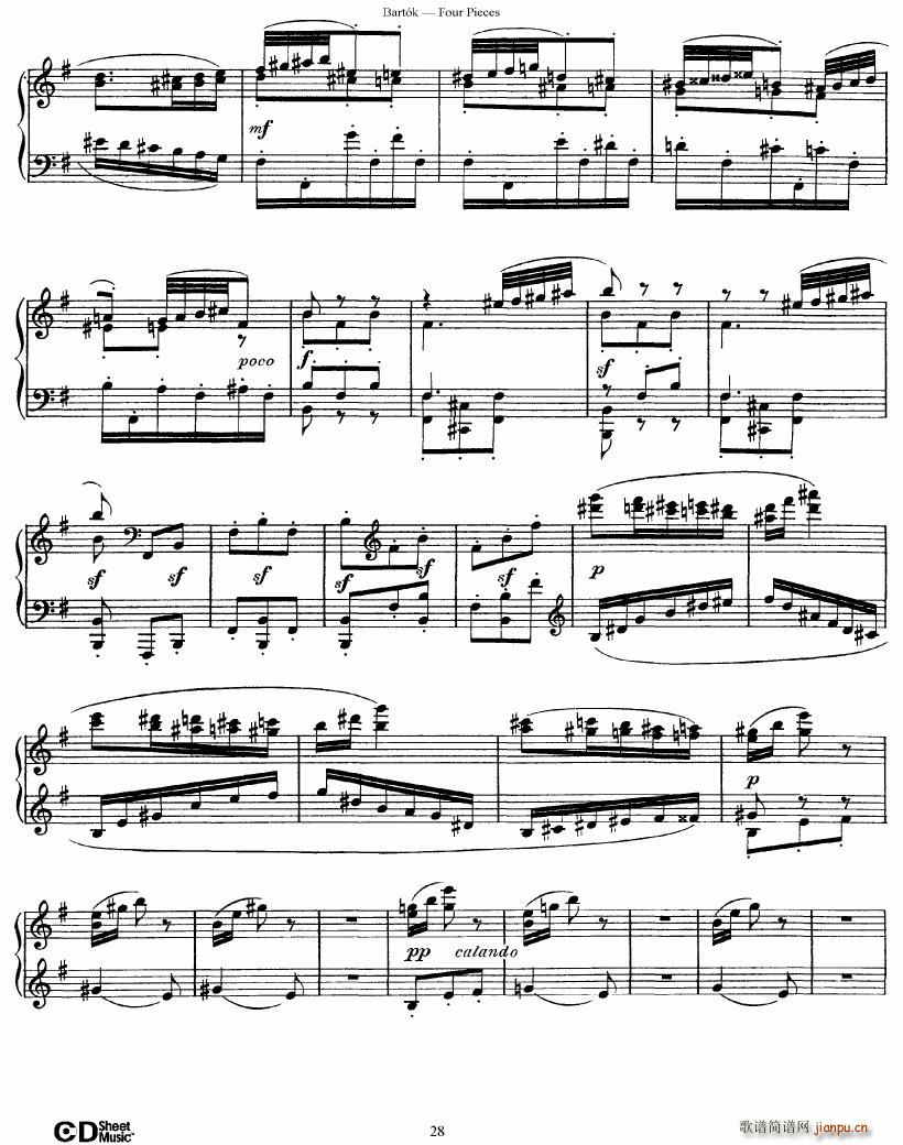Bartok DD 71 Four Piano Pieces()28