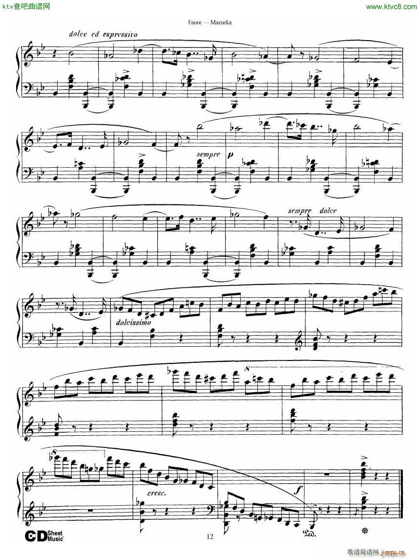 Faure Mazurka Op 32()12