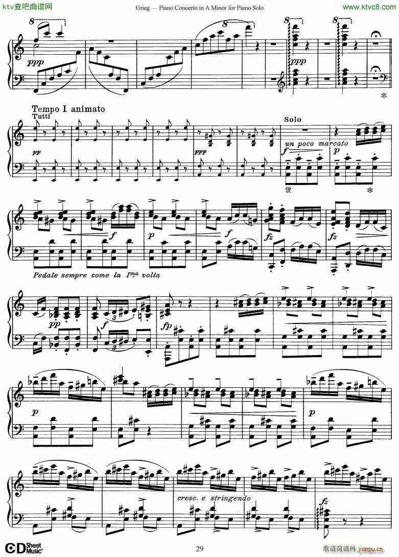Grieg Piano Concerto solo arr 2 byGrieg()29