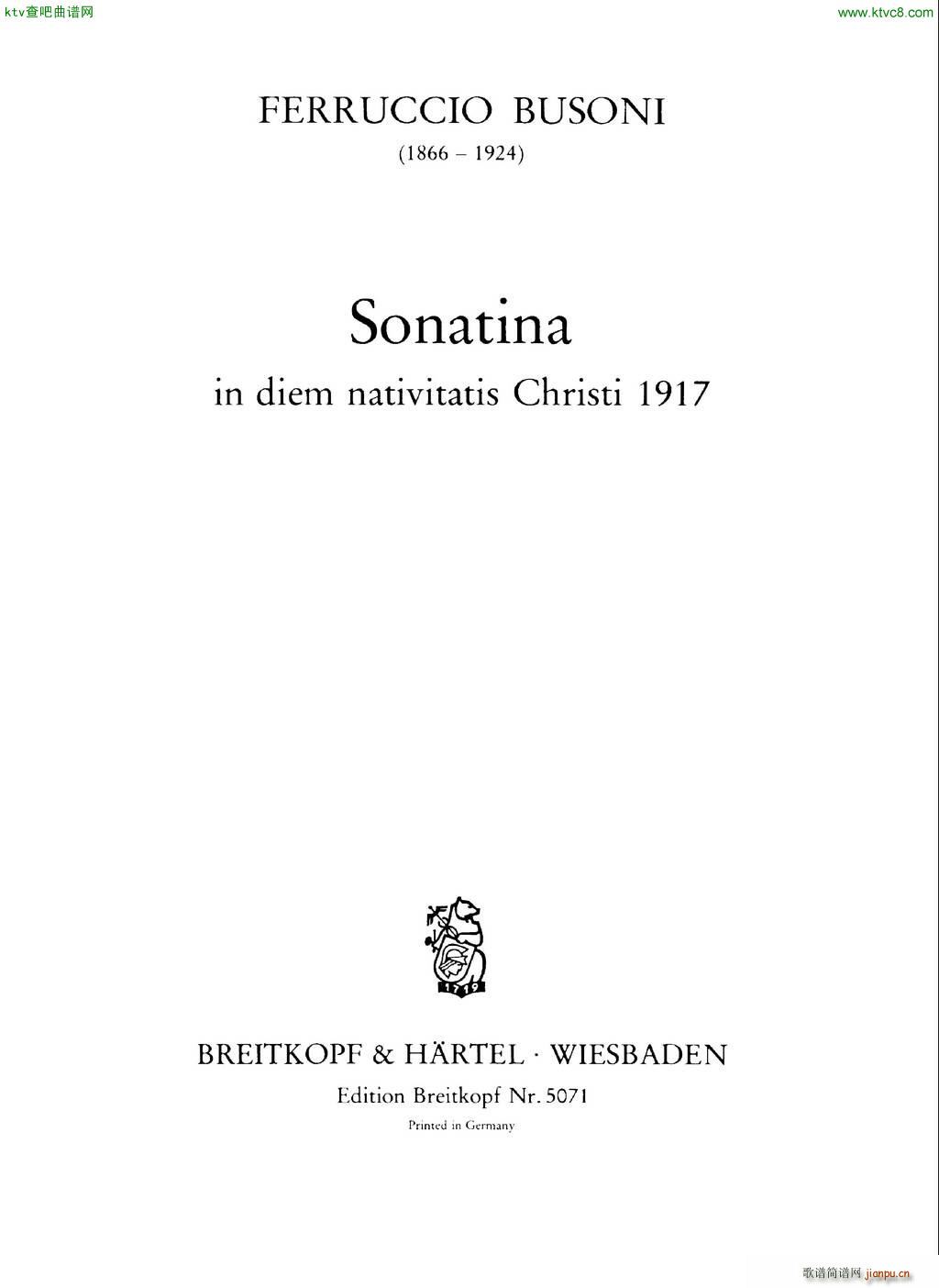 Busoni Sonatina in diem nativitatis Christi()1
