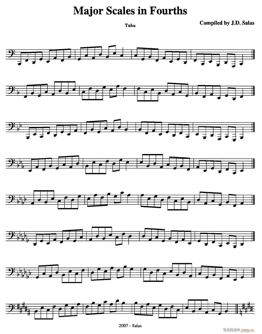 Major Scales in 4ths Tuba ϰ̲ѡ(ʮּ)1