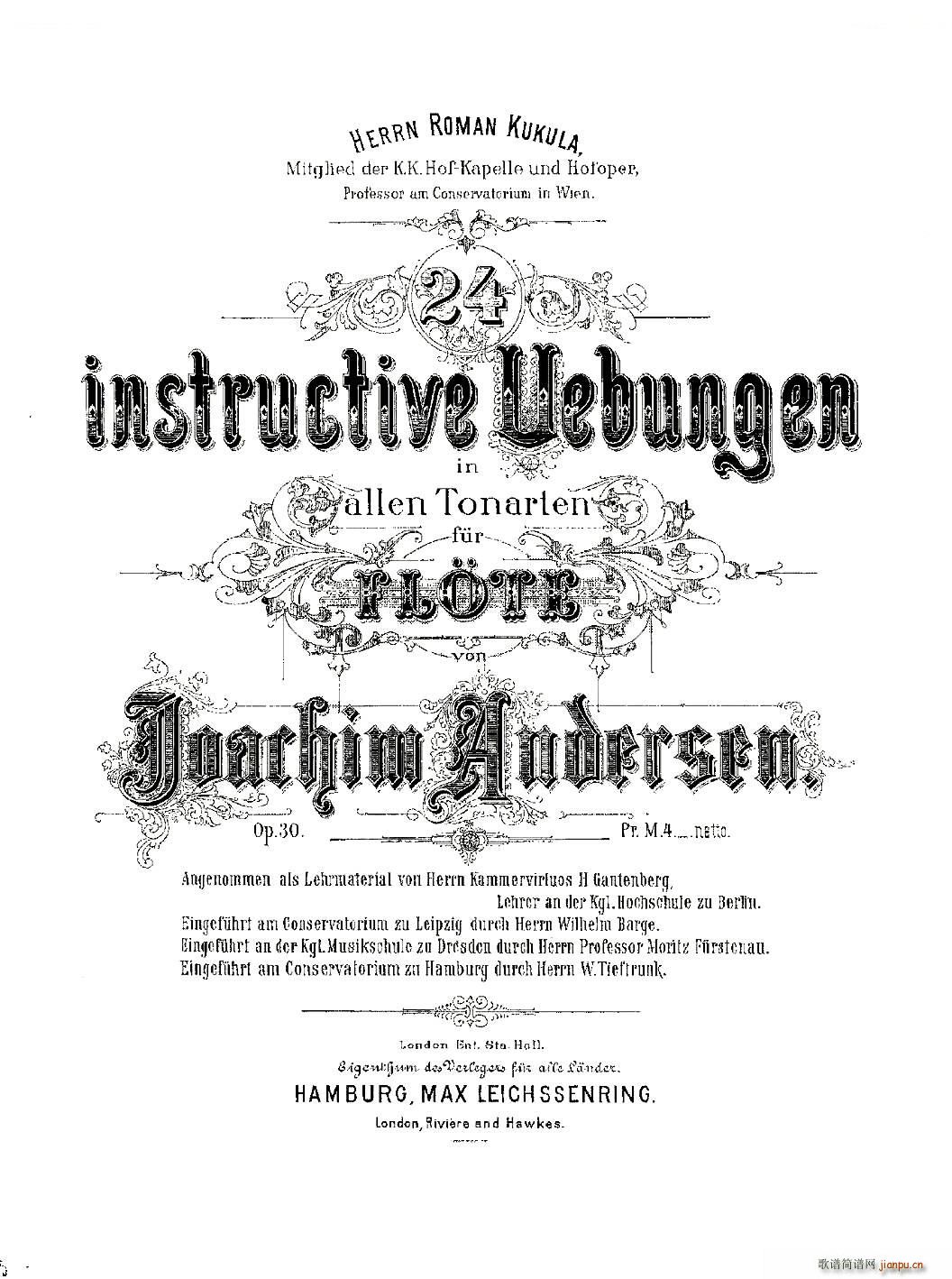 Andersen etude op30 ֮1 12 ϰƷ30 ͭ(ʮּ)1