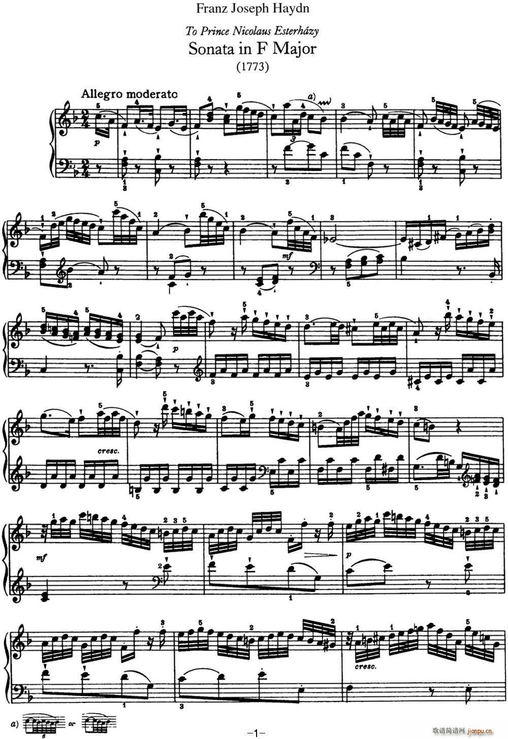   Hob XVI 23 in F major()1