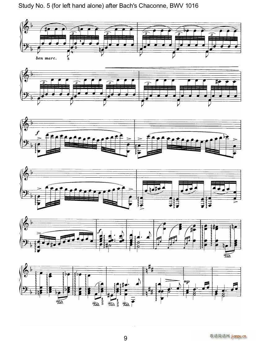 Bach Brahms BWV1016 Chaconne as Etude 5 left hand()17