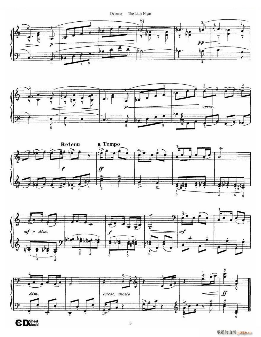 Debussy The Little Nigar The Little Nigar(ʮּ)3