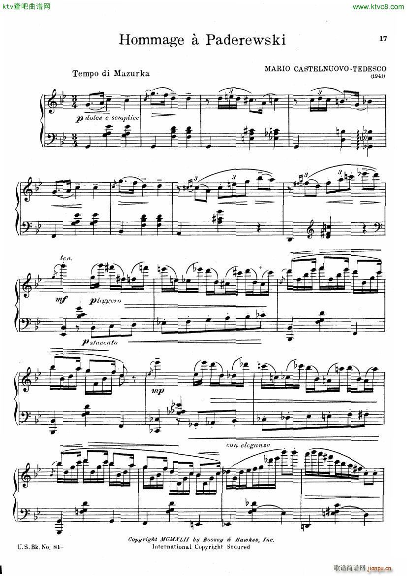 castelnuovo tedesco hommage a paderewski()1