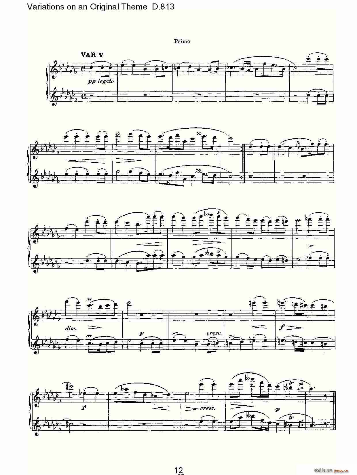 Variations on an Original Theme D.813(ʮּ)12