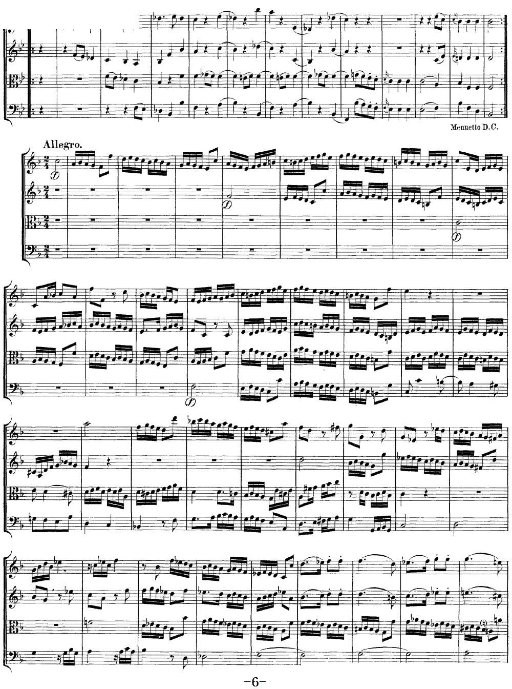 Mozart Quartet No 8 in F Major K 168()6