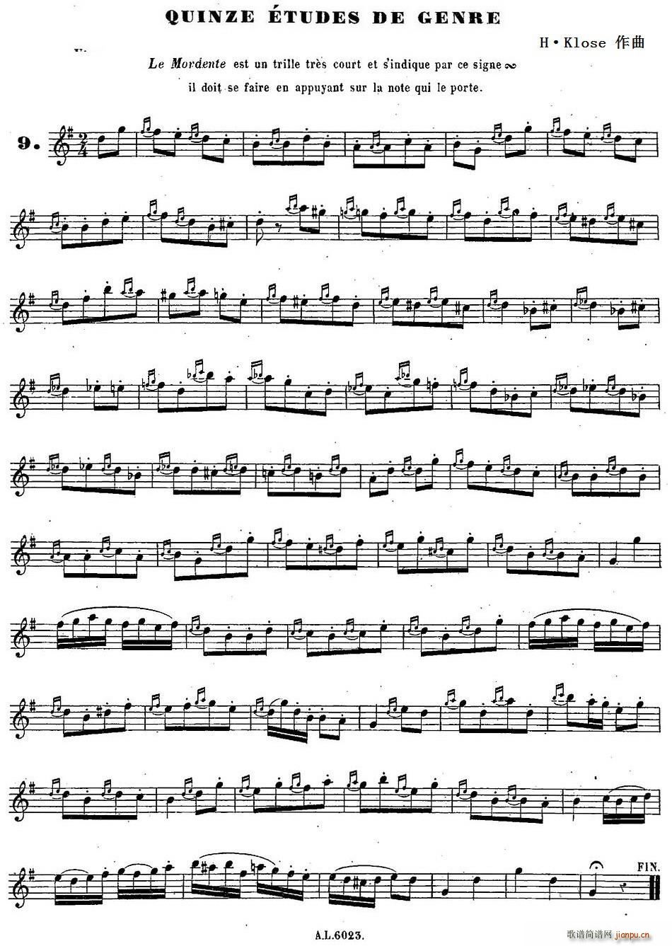 H Kloseϰ Quinze etudes de genre 9(ʮּ)1