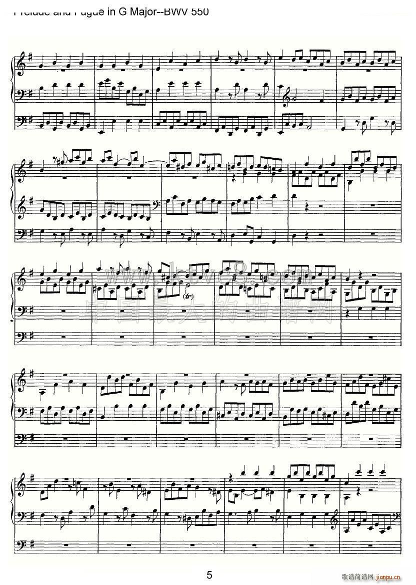 Prelude and Fugue in G Major BWV 550 ܷ(ʮּ)5