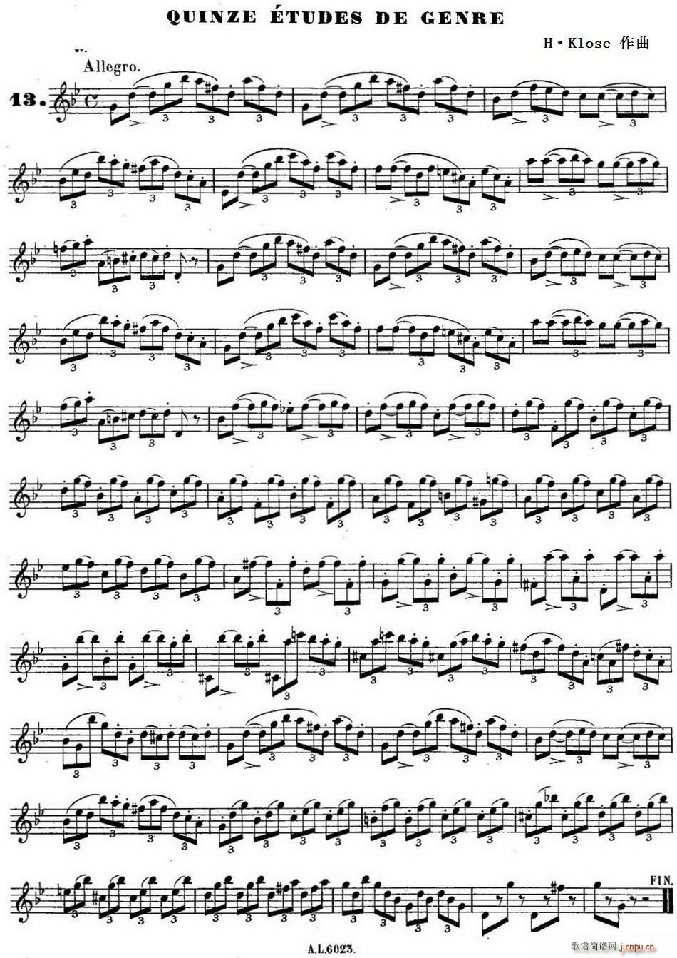 H Kloseϰ Quinze etudes de genre 13(ʮּ)1
