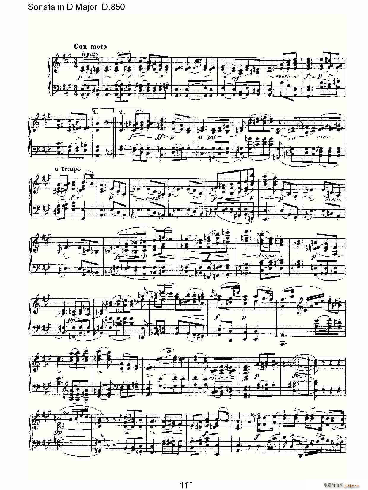 Sonata in D Major D.850(ʮּ)11