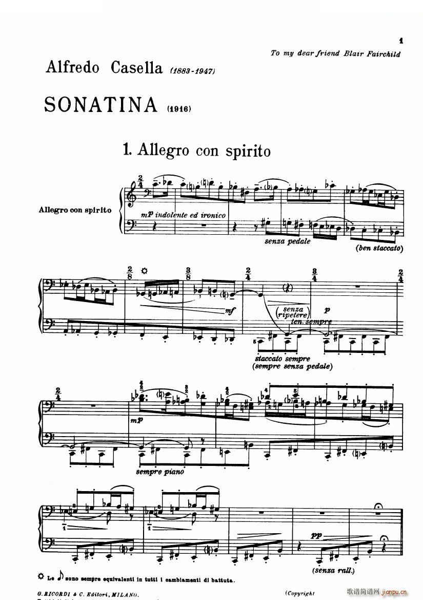 Casella Sonatina piano Sonatina piano(ʮּ)1