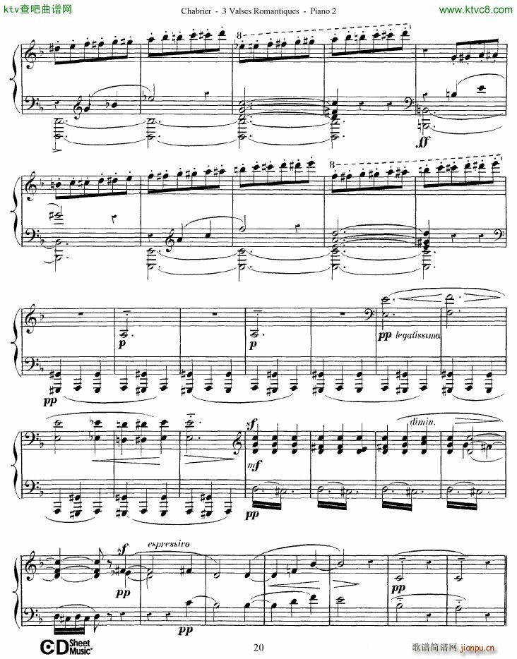 Chabrier 3 Valses Romantiques Piano 2()20