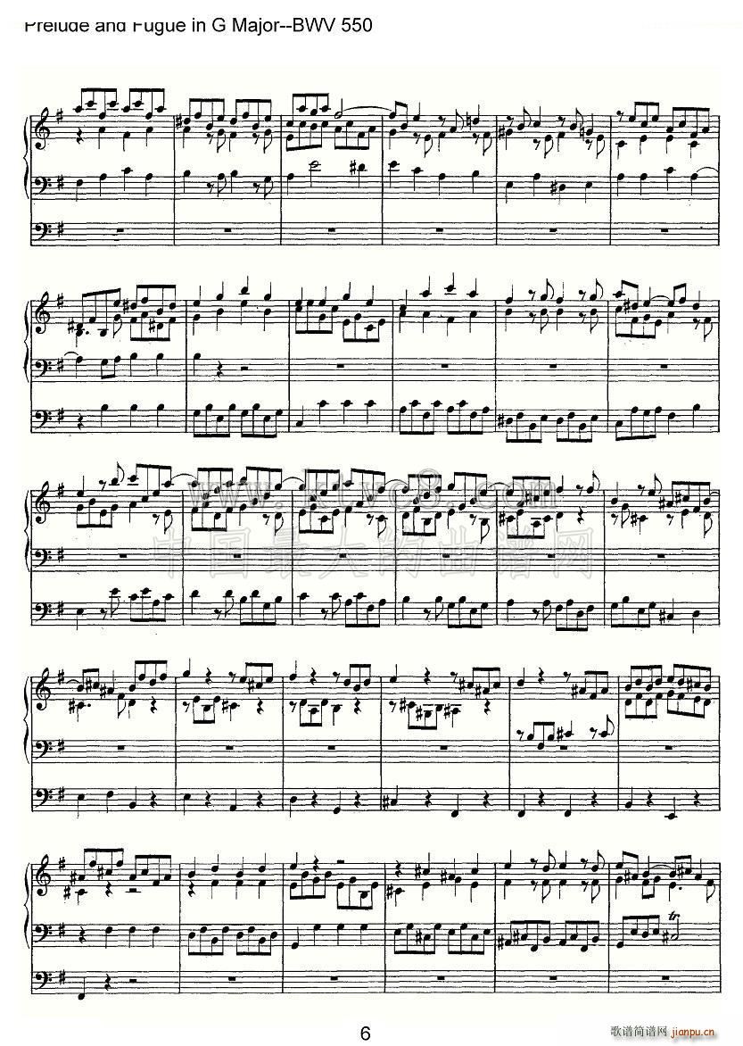 Prelude and Fugue in G Major BWV 550 ܷ(ʮּ)6