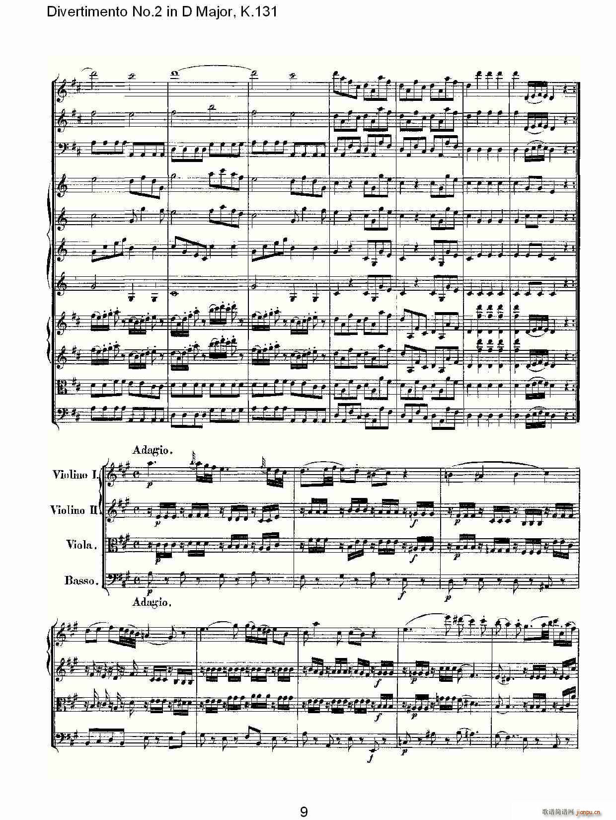 Divertimento No.2 in D Major, K.131(ʮּ)9