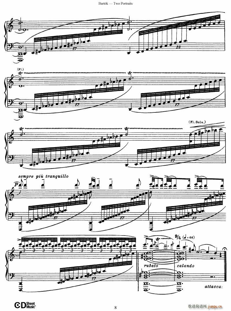 Bartok SZ 37 Two Portraits op 5()8