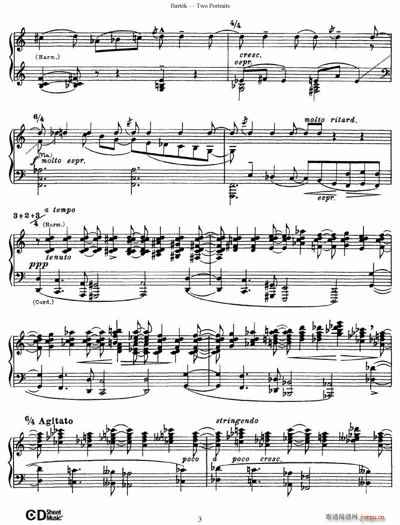 Bartok SZ 37 Two Portraits op 5()3