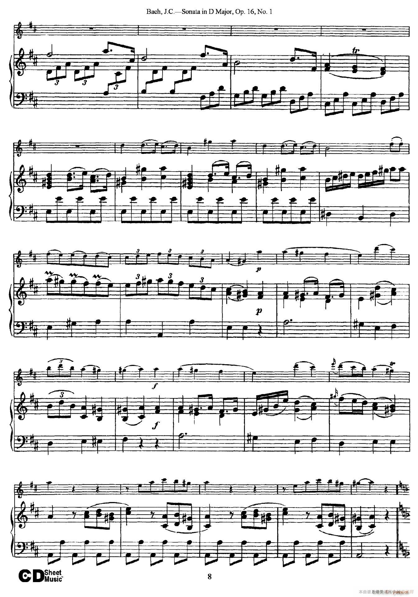 Sonata in D Major Op 16 No 1 ٰ()8