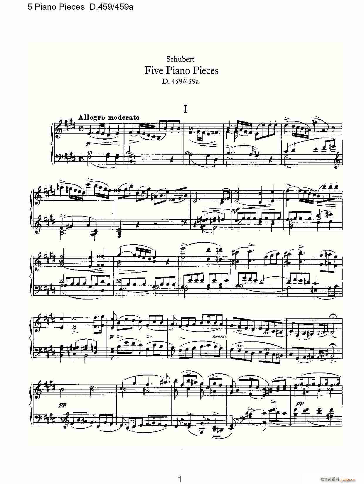 5 Piano Pieces D.459459a()1