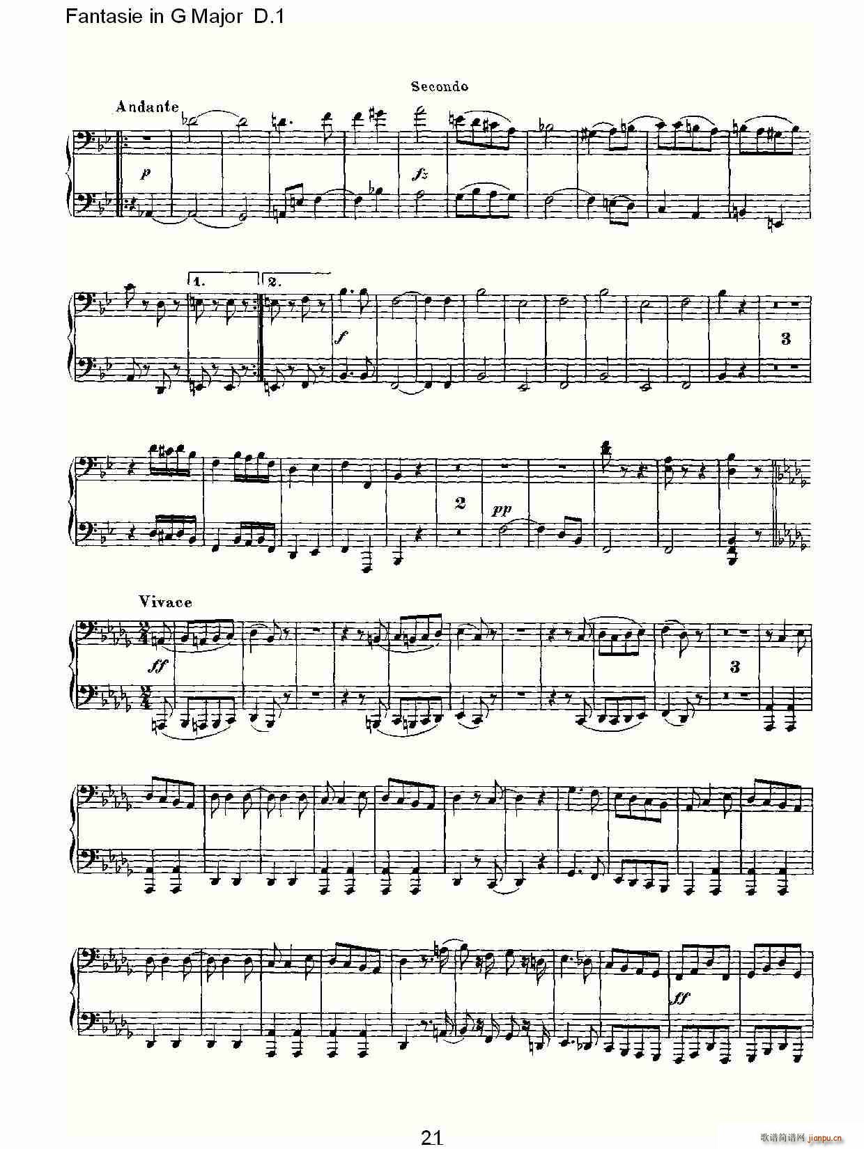Fantasie in G Major D.1(ʮּ)21