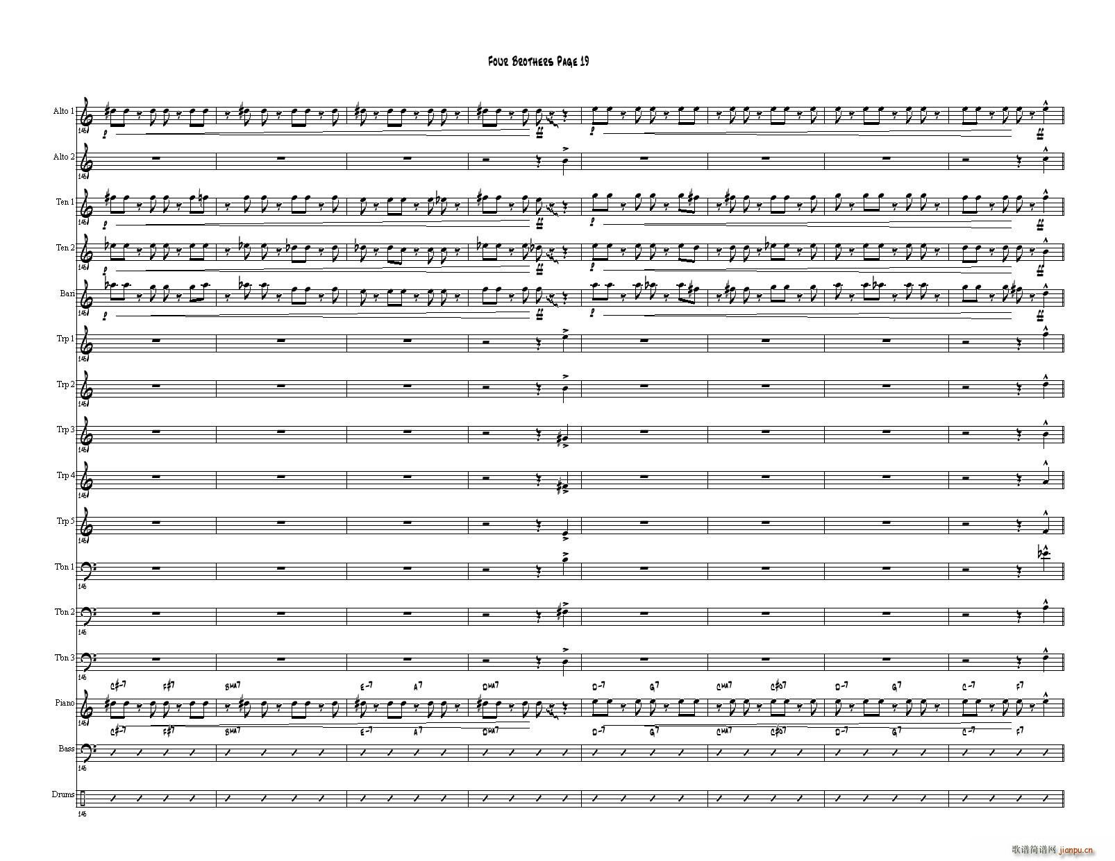 Four Brothers Big Band score(总谱)19