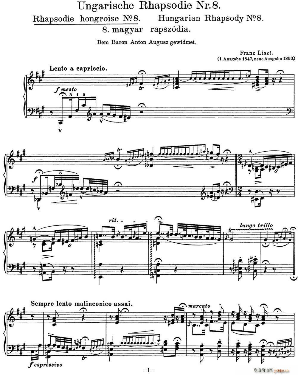 ˹  Hungarian Rhapsodies S 244 No 8()1