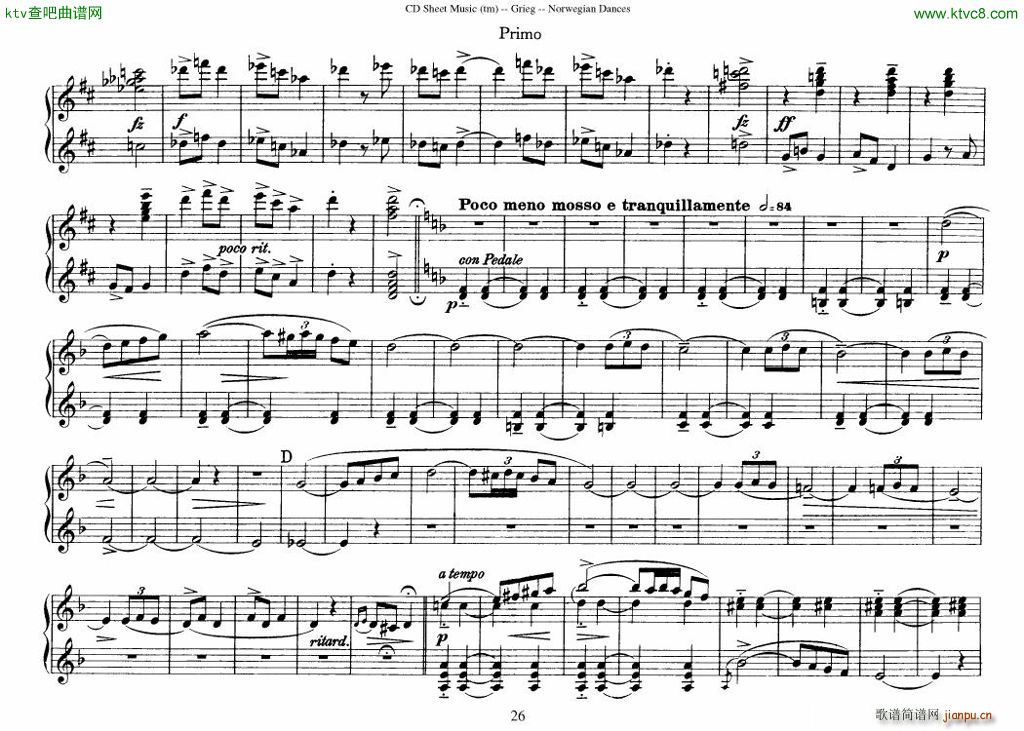 Grieg Norwegian Dance Op 35 1 4 Duet()26