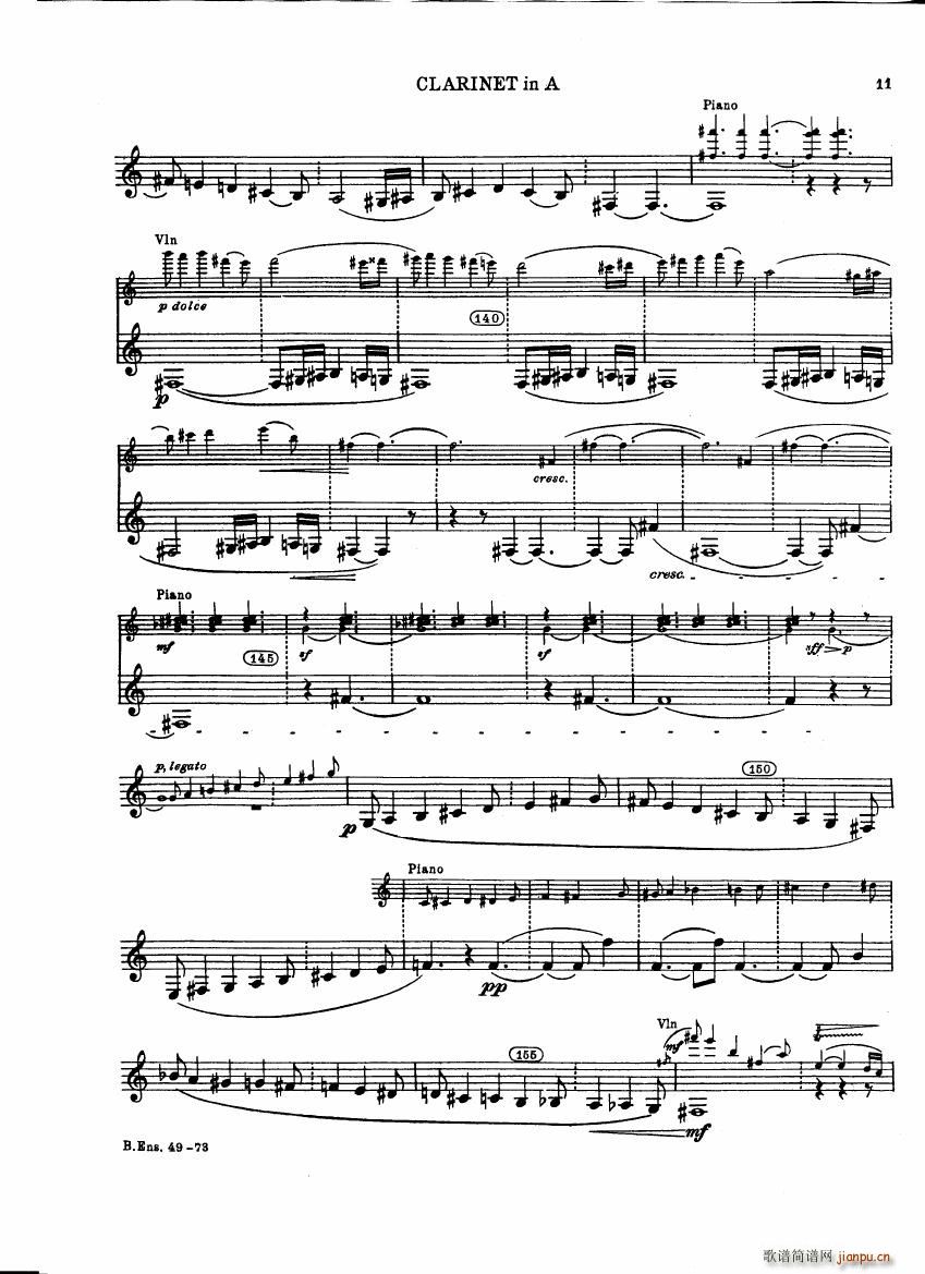 Bartok SZ 111 Contrasts clarinets A and Bb()11
