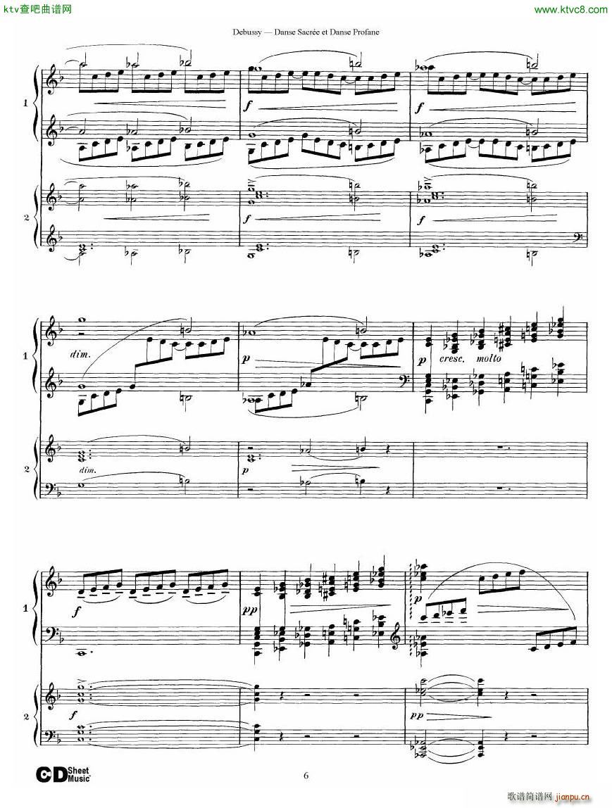 Debussy Danse Sacre et Danse Profane 2 Piano s()6