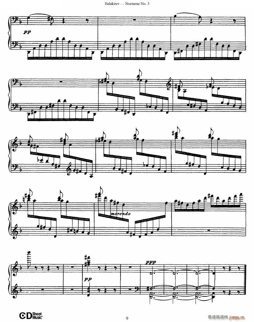 Balakirev Nocturne No 3 Nocturne No 3(ʮּ)9