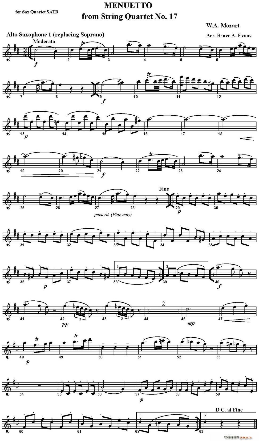 MENUETTO from String Quartet No 17  ˹()1