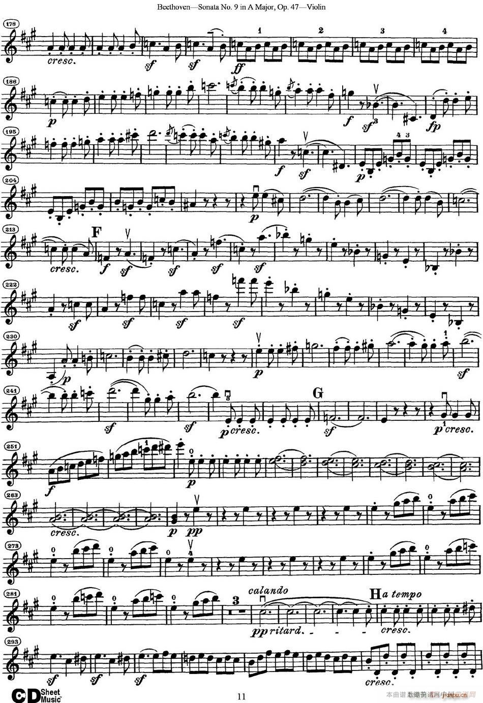 Violin Sonata No 9 in A Major Op 47(С)11