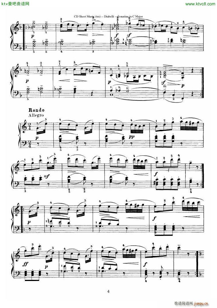 Diabelli Sonatinas Op 151 No 1 4 23P()9