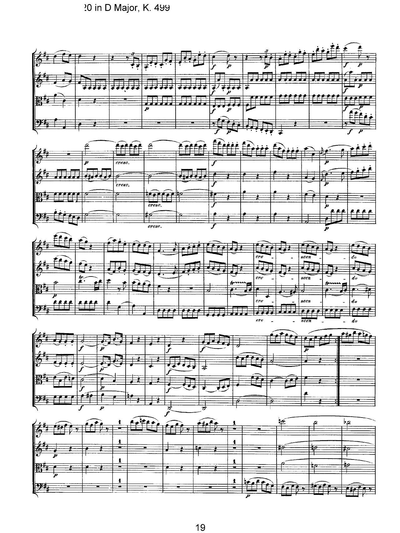 Mozart Quartet No 20 in D Major K 499()19