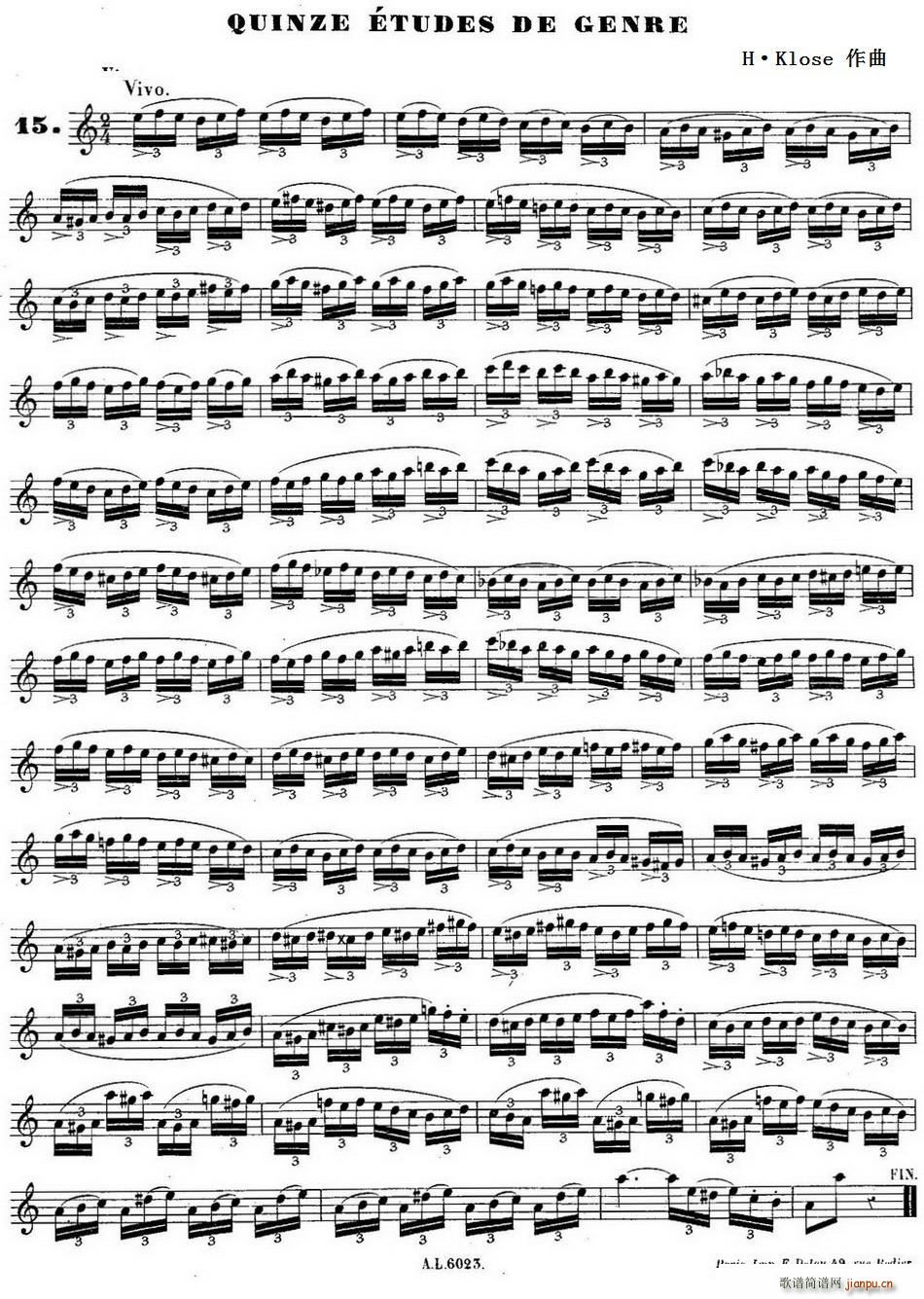 H Kloseϰ Quinze etudes de genre 15(ʮּ)1