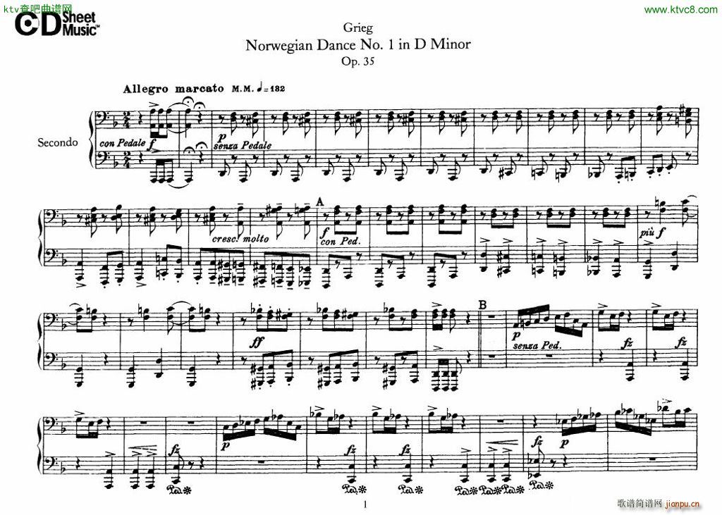 Grieg Norwegian Dance Op 35 1 4 Duet()1