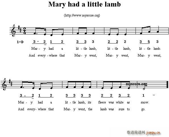 Mary had a little lamb(ʮּ)1