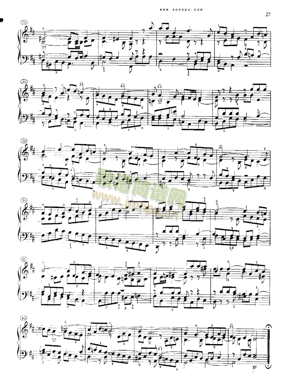 巴赫平均律曲集第二册第5首键盘类钢琴(其他乐谱)6