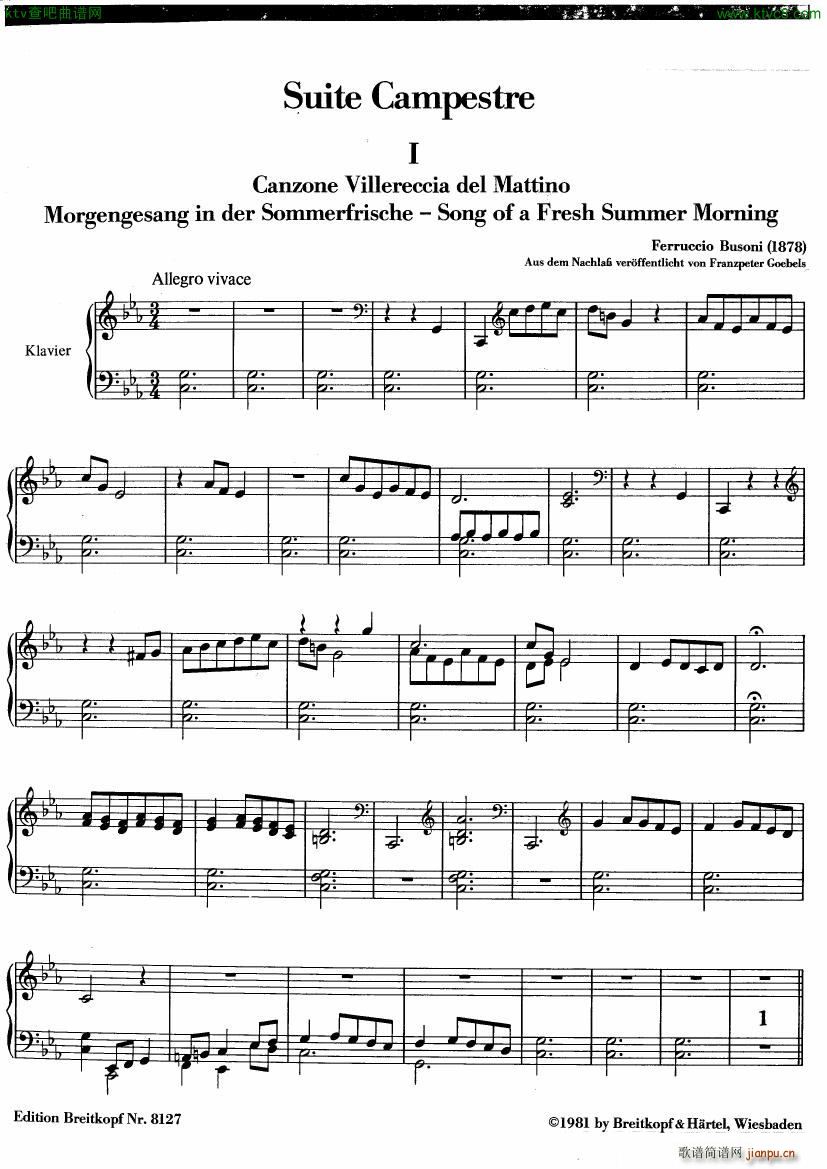 Busoni Suite Campestre for Piano()1