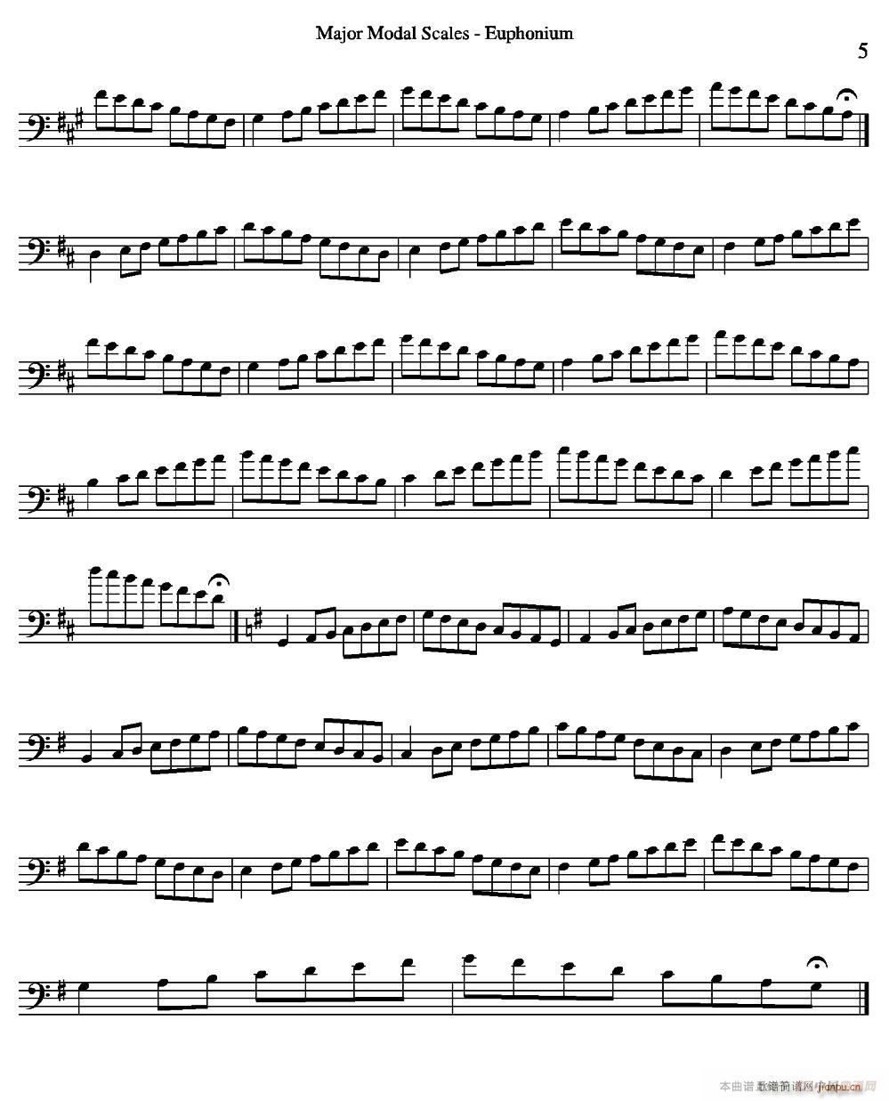 Major Modal Scales Euphonium ϵϰ̲ѡ(ʮּ)5